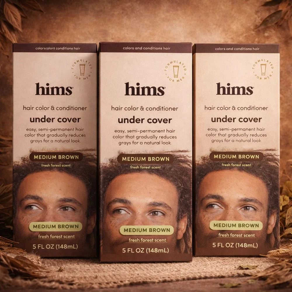 Hims Under Cover Hair Color + Conditioner Medium Brown Gray Blending Vegan